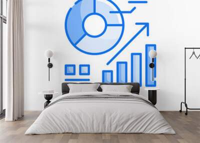 statistics vector blue colours icon design illustration. web analytics symbol on white background ep Wall mural